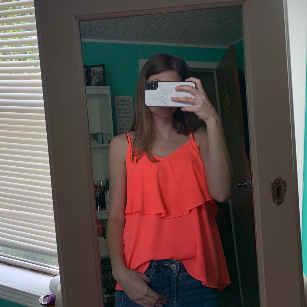 Pink Flowey spaghetti strap top